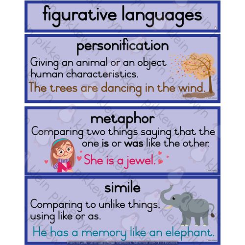 Figurative Languages: Metaphor, Simile, Personification